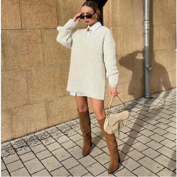 New Zara Split Suede Heeled Boots 2006/910 Blogger’s Favorite - Picture 2 of 4